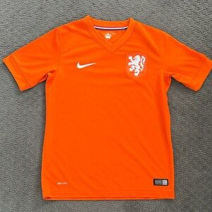 Nike Youth Orange Soccer Jersey with White Crest